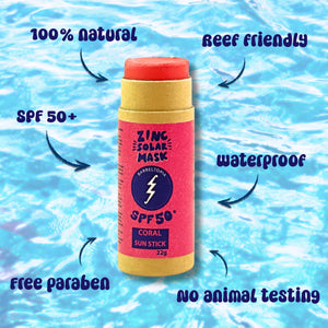 STICK SPF50+ CORAL - Crema solar para surf y nieve