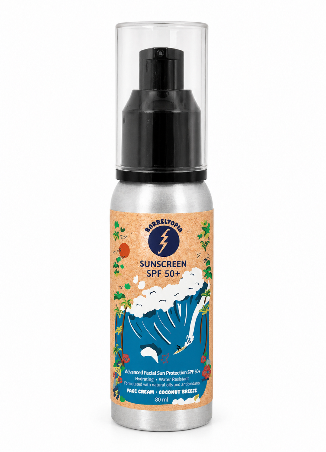 Crema Solar Facial Transparente · SPF30/50+ Reef Safe