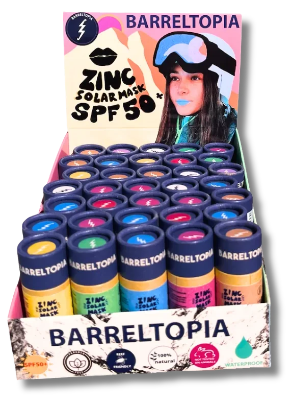 Barreltopia display with 36 zinc sticks