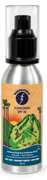 Barreltopia transparent sunscreen in recyclable aluminium
